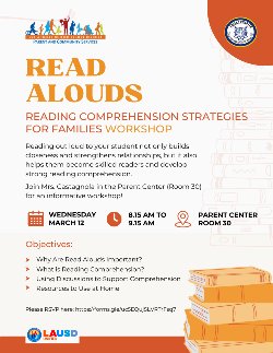 Read Alouds Workshop flyer